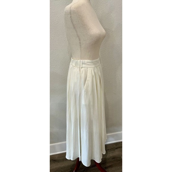 Mabel Cream Ivory Flowy Mid Calf Length Skirt Size Small Waist 26 - Picture 4 of 12